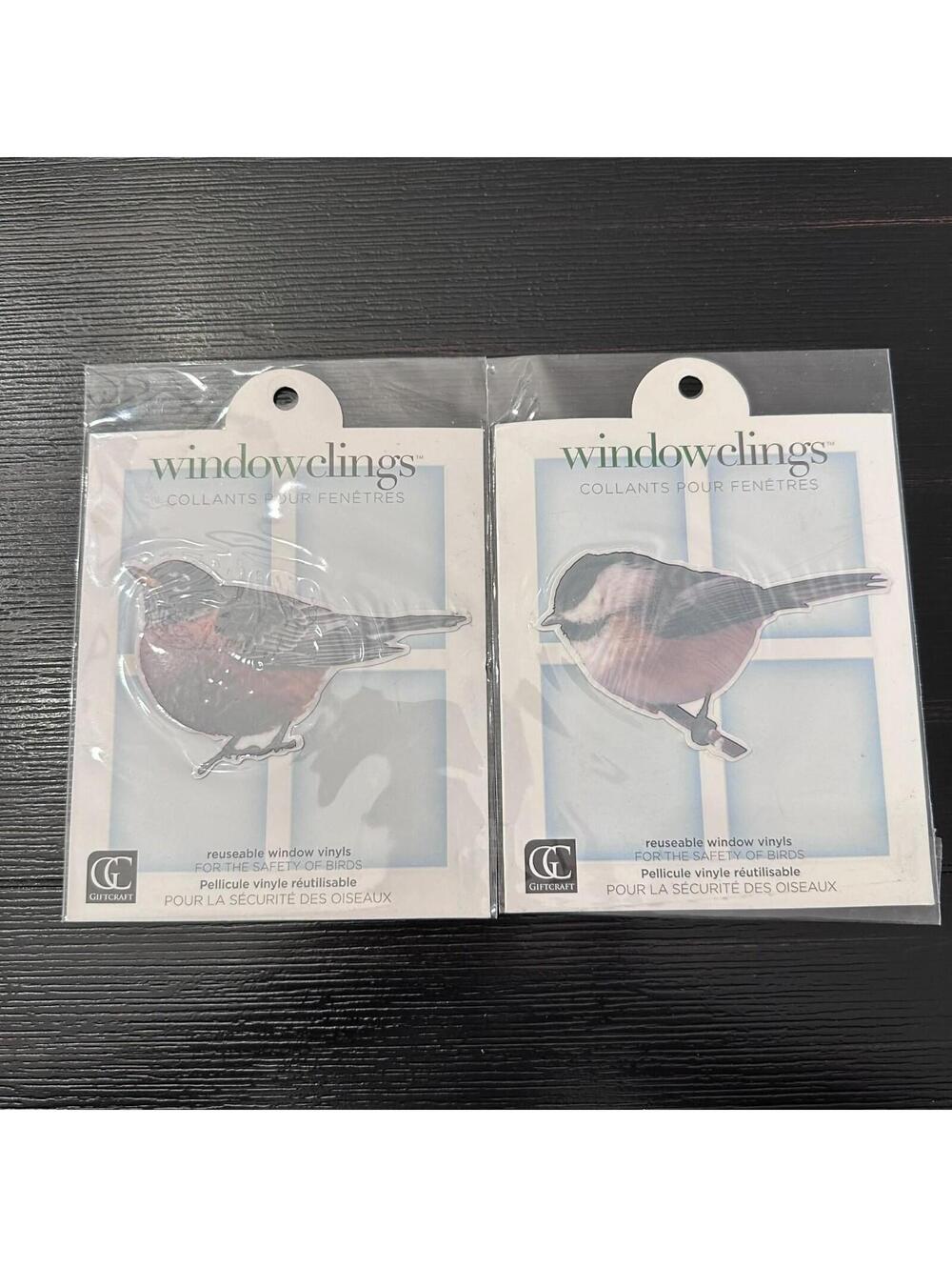 Giftcraft Windowclings Bird Window Decals Reusable Safety Vinyl Set Of 2 New